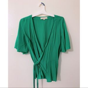 Kelly Green Wrap Top